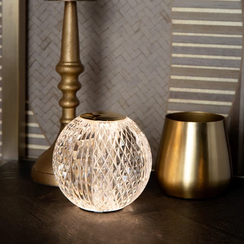 Lucide CINTRA - Rechargeable Table lamp - Battery pack - Ø 9 cm- LED 3 StepDim - 1x1,5W 2700K - Transparant - atmosphere 1